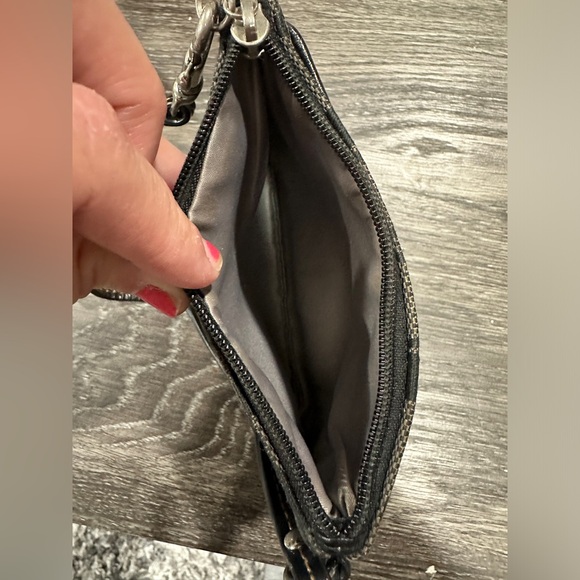 COACH signature Small Black/Grey Wristlet - Picture 5 of 6